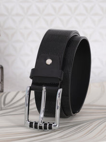 Pinstripe Embossed Leather Belt