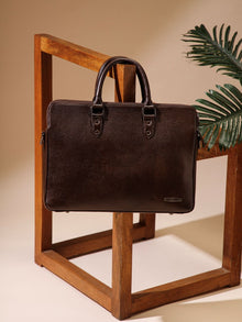 Natural Milled Leather Laptop Bag