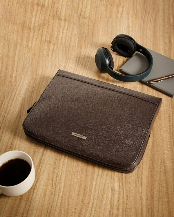 Milled Leather Laptop Sleeve