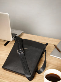 Saffiano Leather Men Sling Bag SGM-701 Black