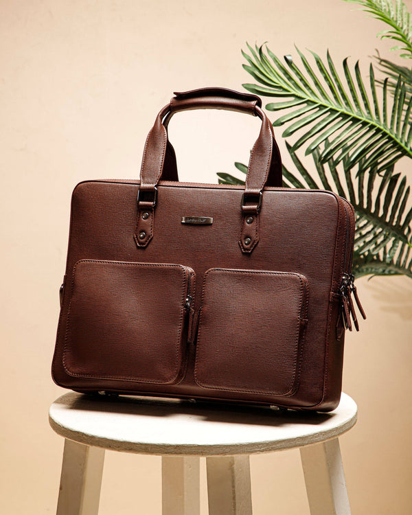 Executive Saffiano Leather Laptop Bag
