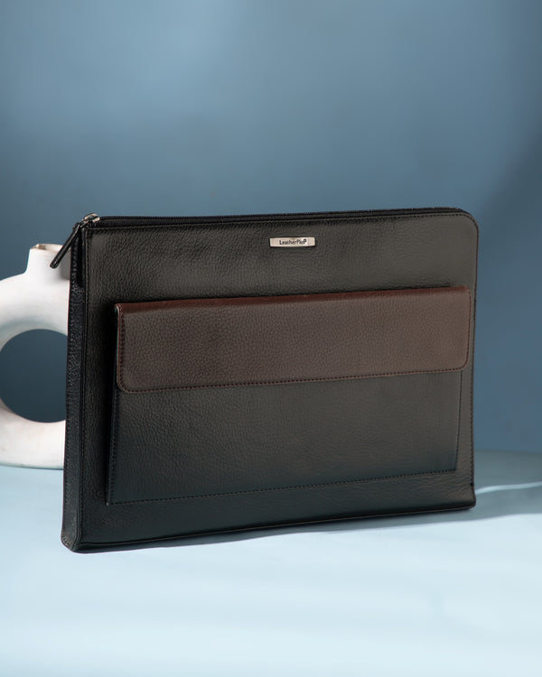 Colorblock Leather Laptop Sleeve