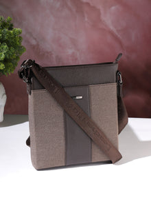 Dual-Texture Leather Sling Bag