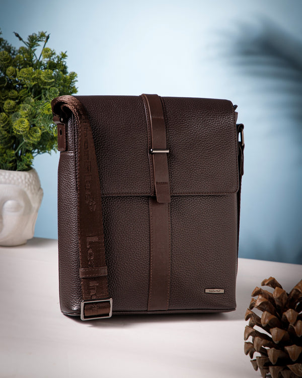 Textured Leather Sling Bag