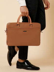 extured Work Leather Laptop Bag