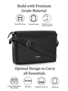 Flap Leather Laptop Bag