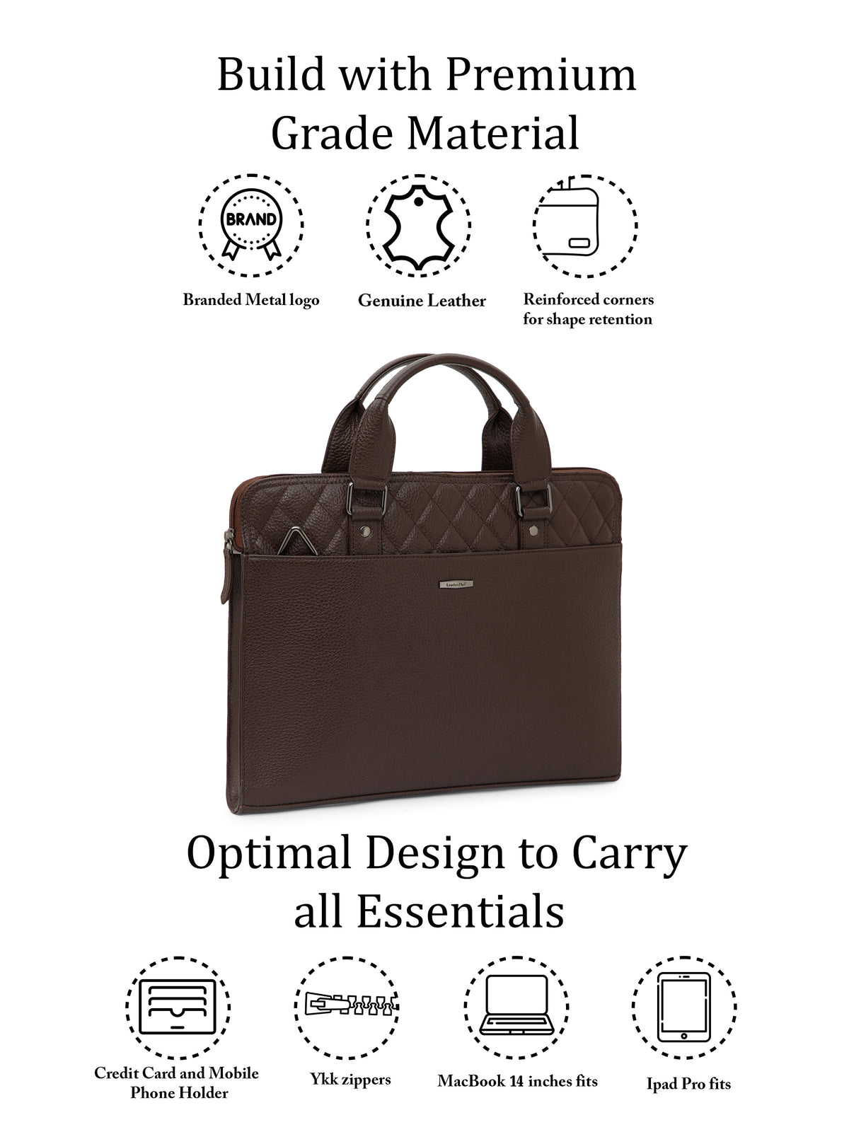 Quilted Leather Laptop Bag