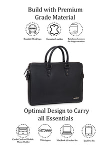Natural Milled Leather Laptop Bag