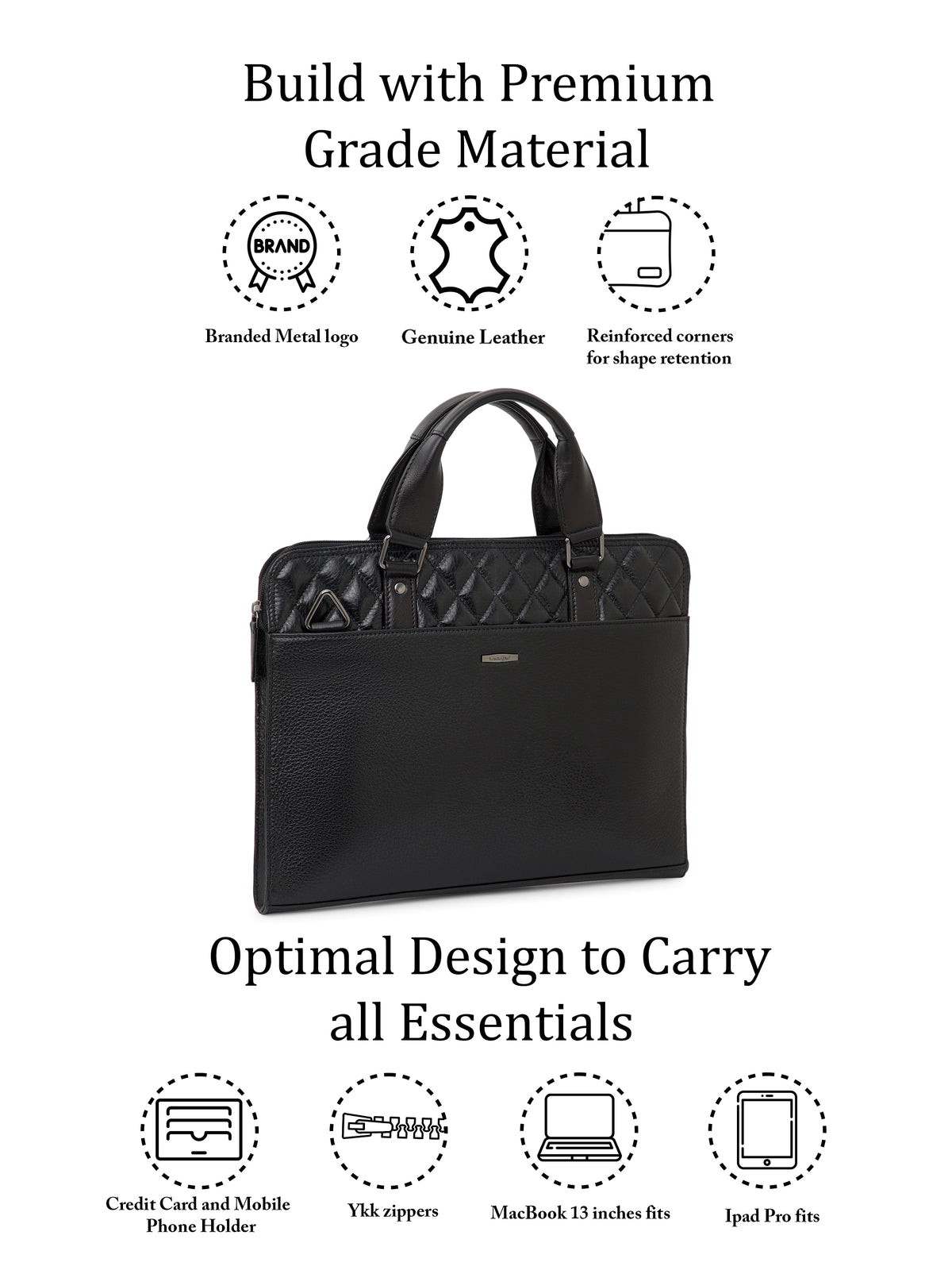 Quilted Leather Laptop Bag