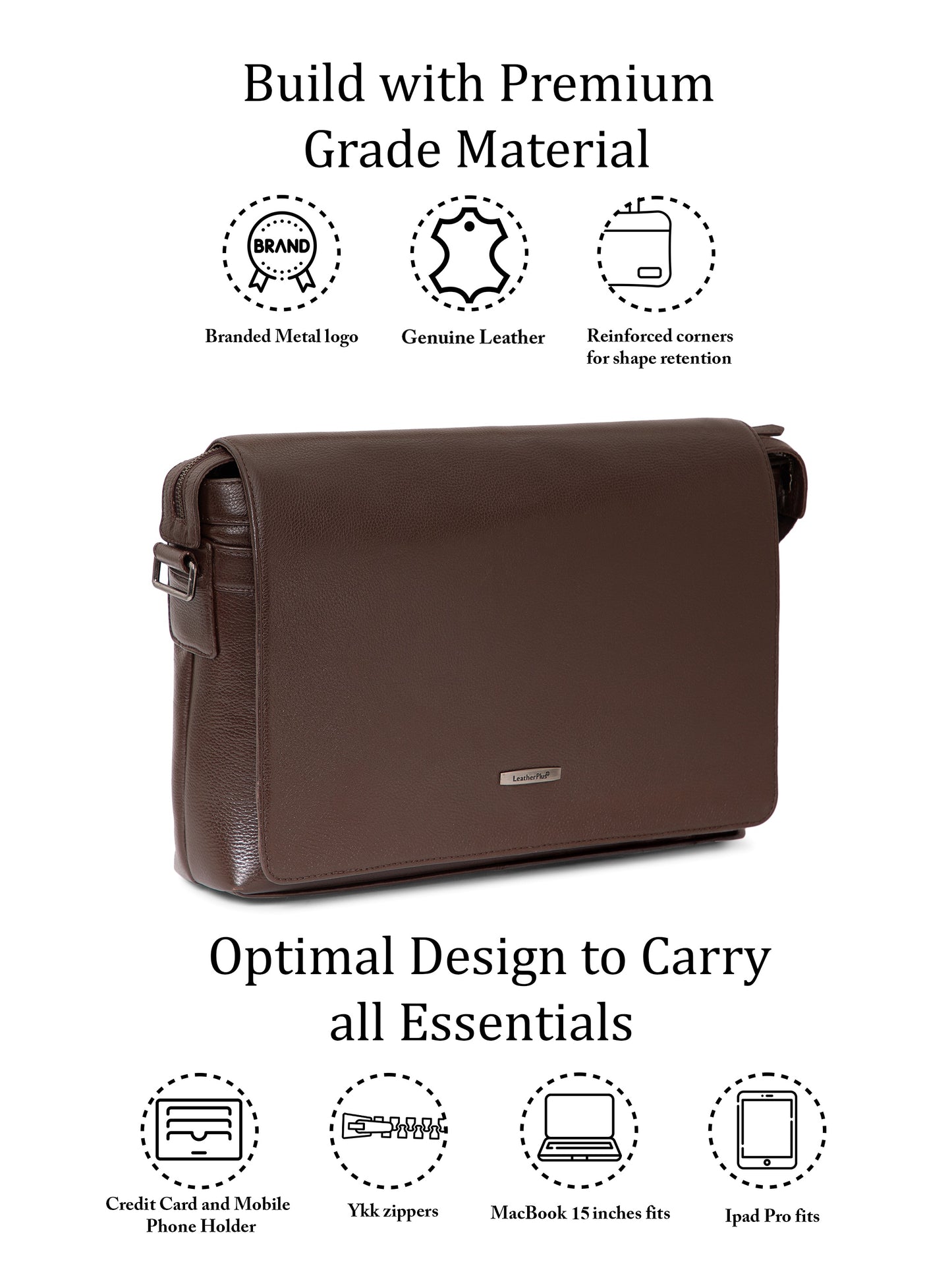Flap Leather Laptop Bag  LT16-3001