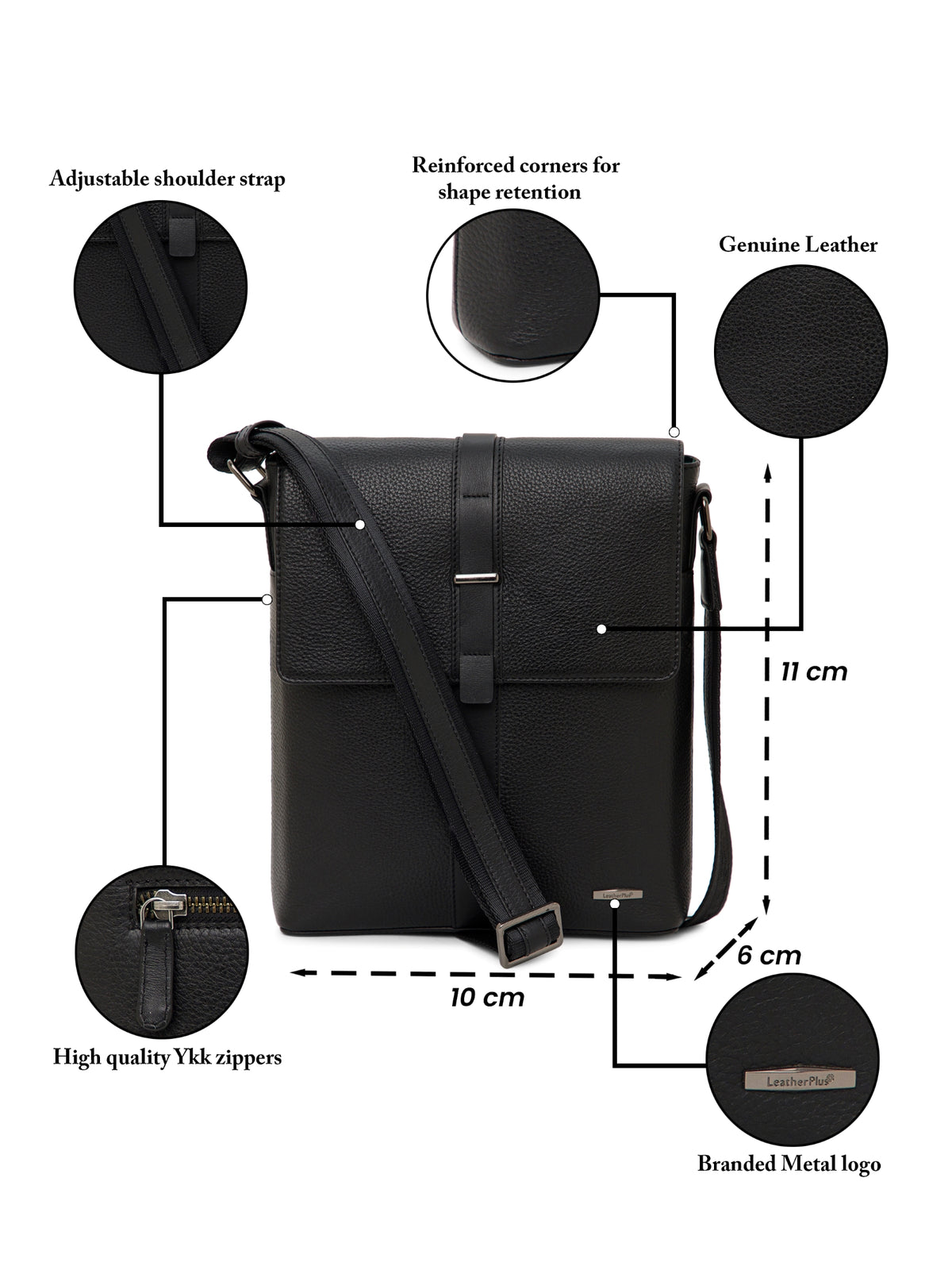 Textured Leather Sling Bag