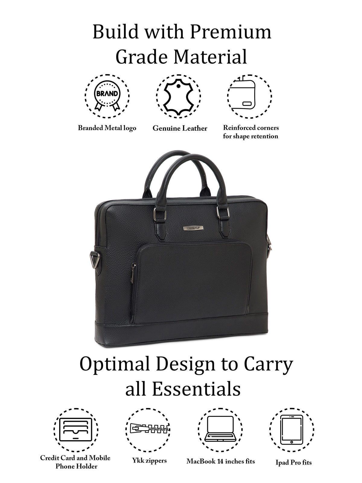 Sleek Leather Laptop Bag