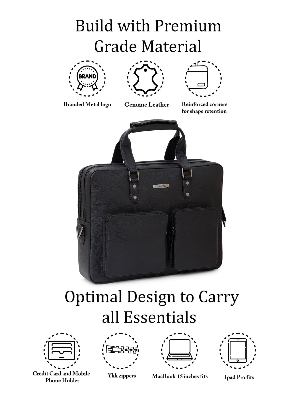 Executive Saffiano Leather Laptop Bag
