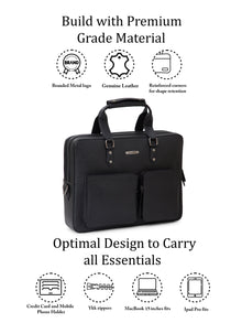 Executive Saffiano Leather Laptop Bag