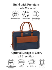 Signature Colorblock Leather Laptop Bag