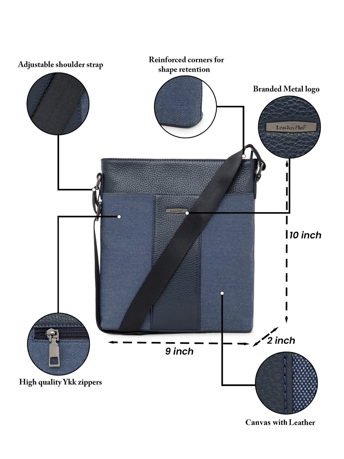 Dual-Texture Leather Sling Bag