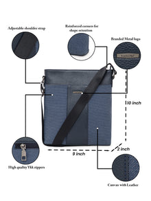 Dual-Texture Leather Sling Bag