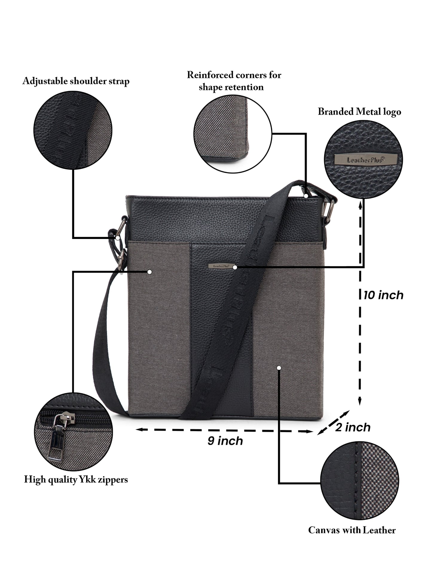 Dual-Texture Men Sling Bag SGM-401 Black