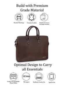 Natural Milled Leather Laptop Bag