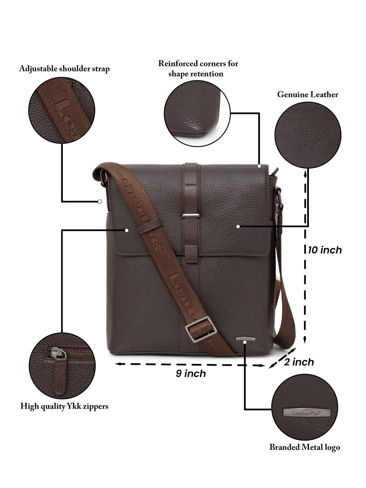 Textured Leather Sling Bag