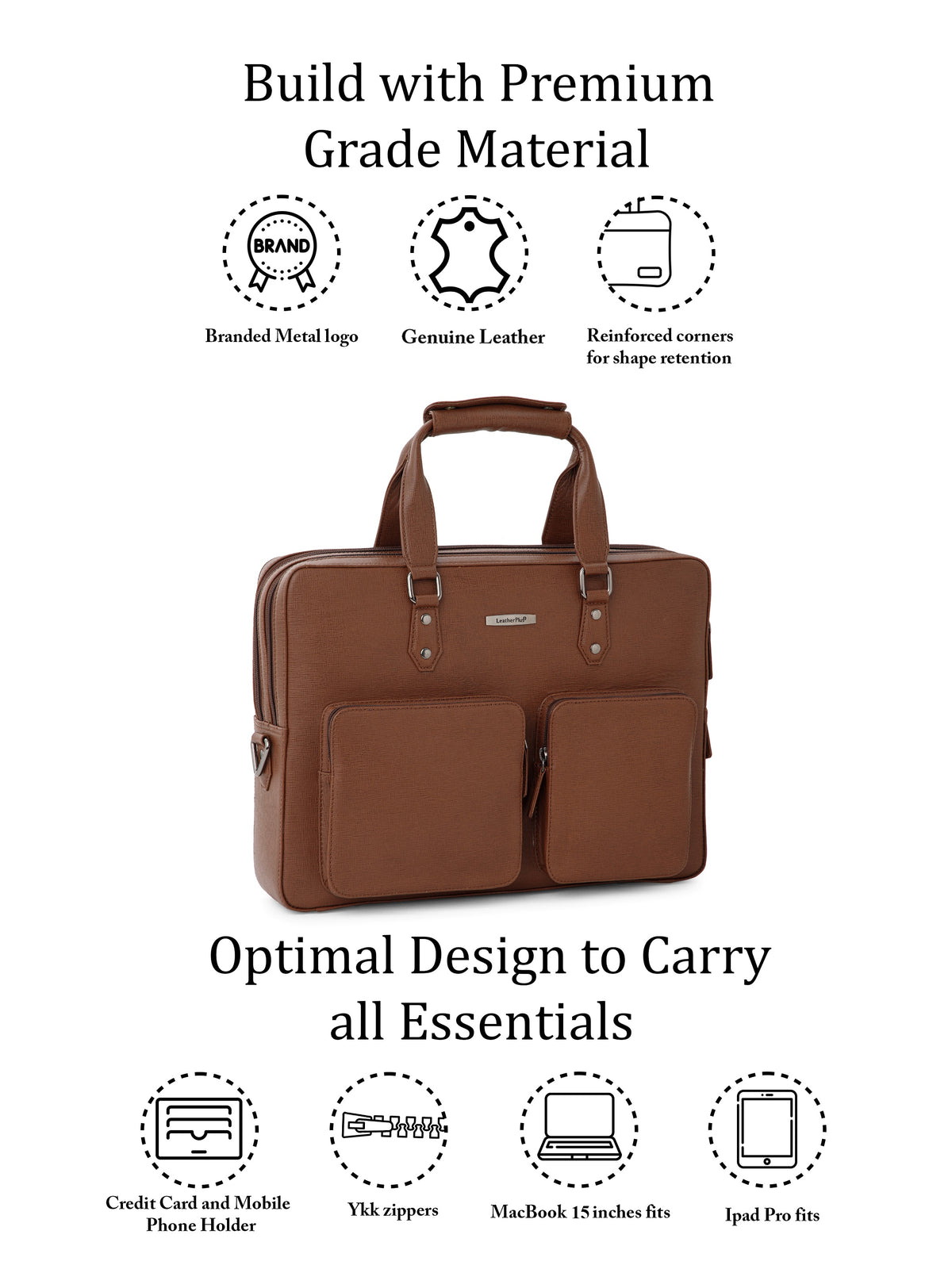Executive Saffiano Leather Laptop Bag