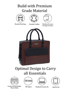 Signature Colorblock Leather Laptop Bag