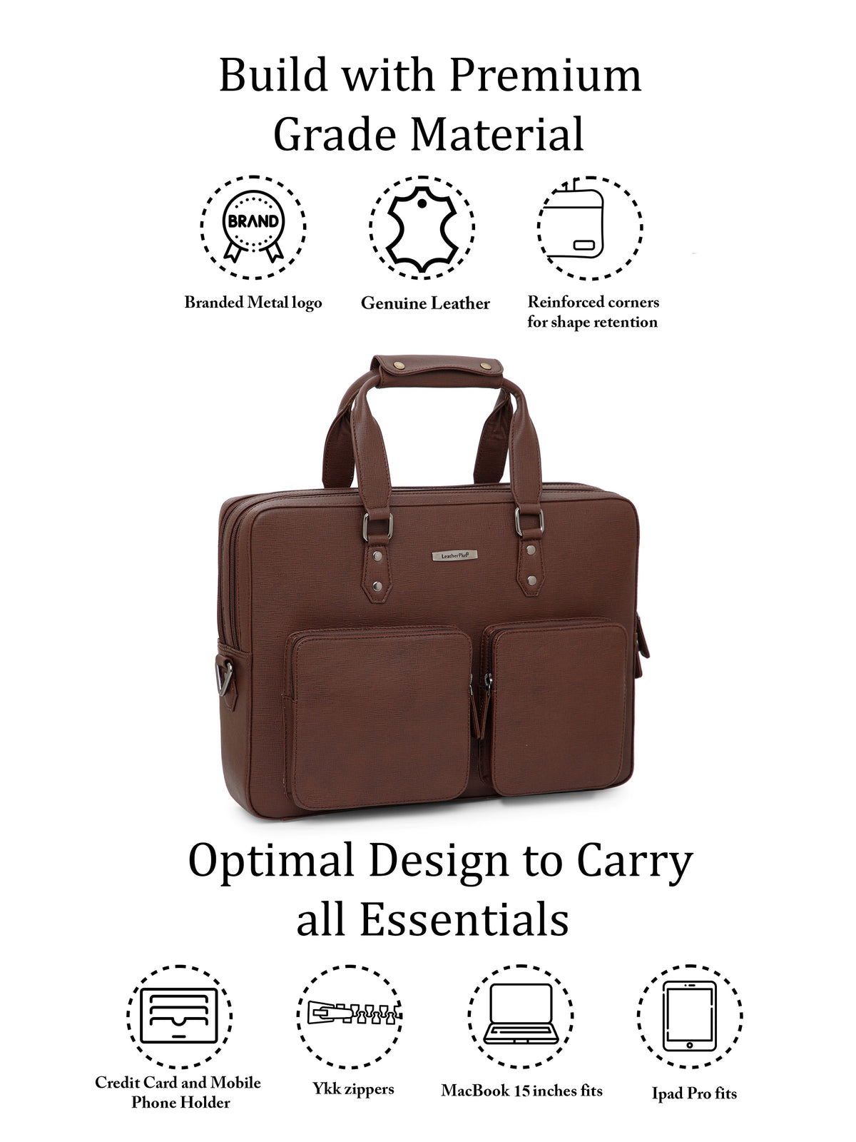 Executive Saffiano Leather Laptop Bag