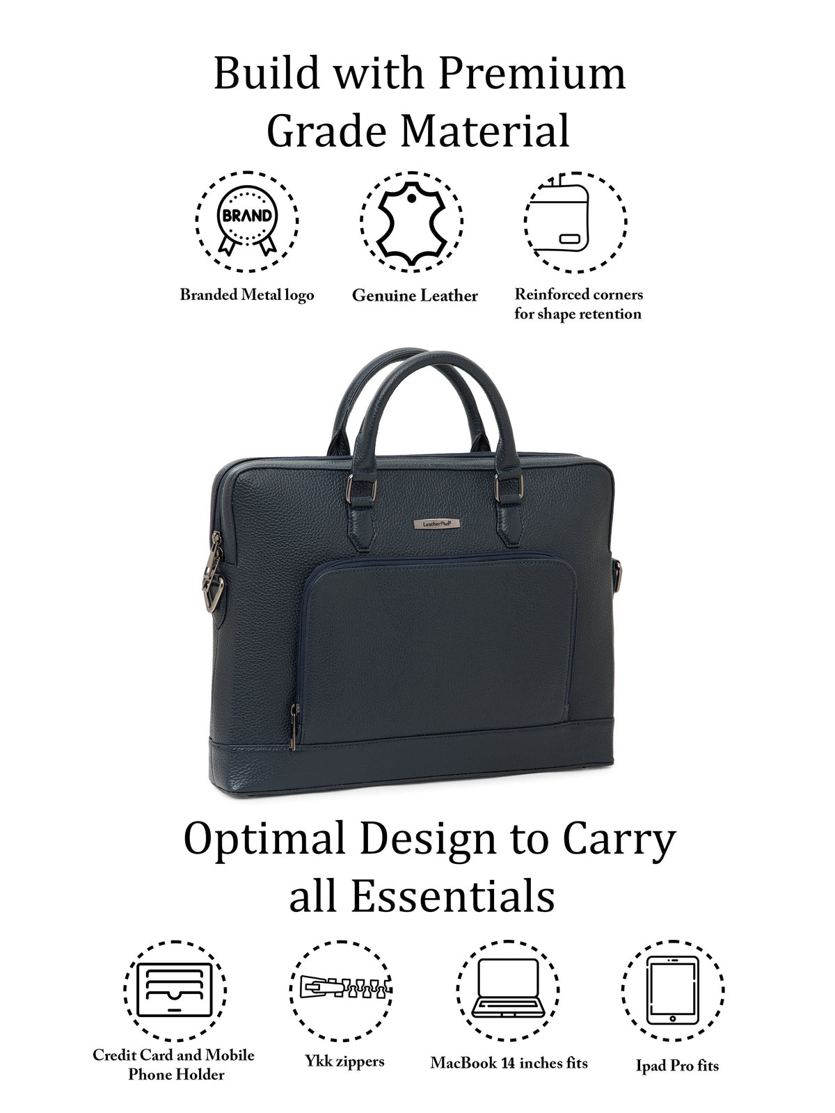 Sleek Leather Laptop Bag