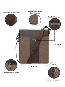 Dual-Texture Leather Sling Bag
