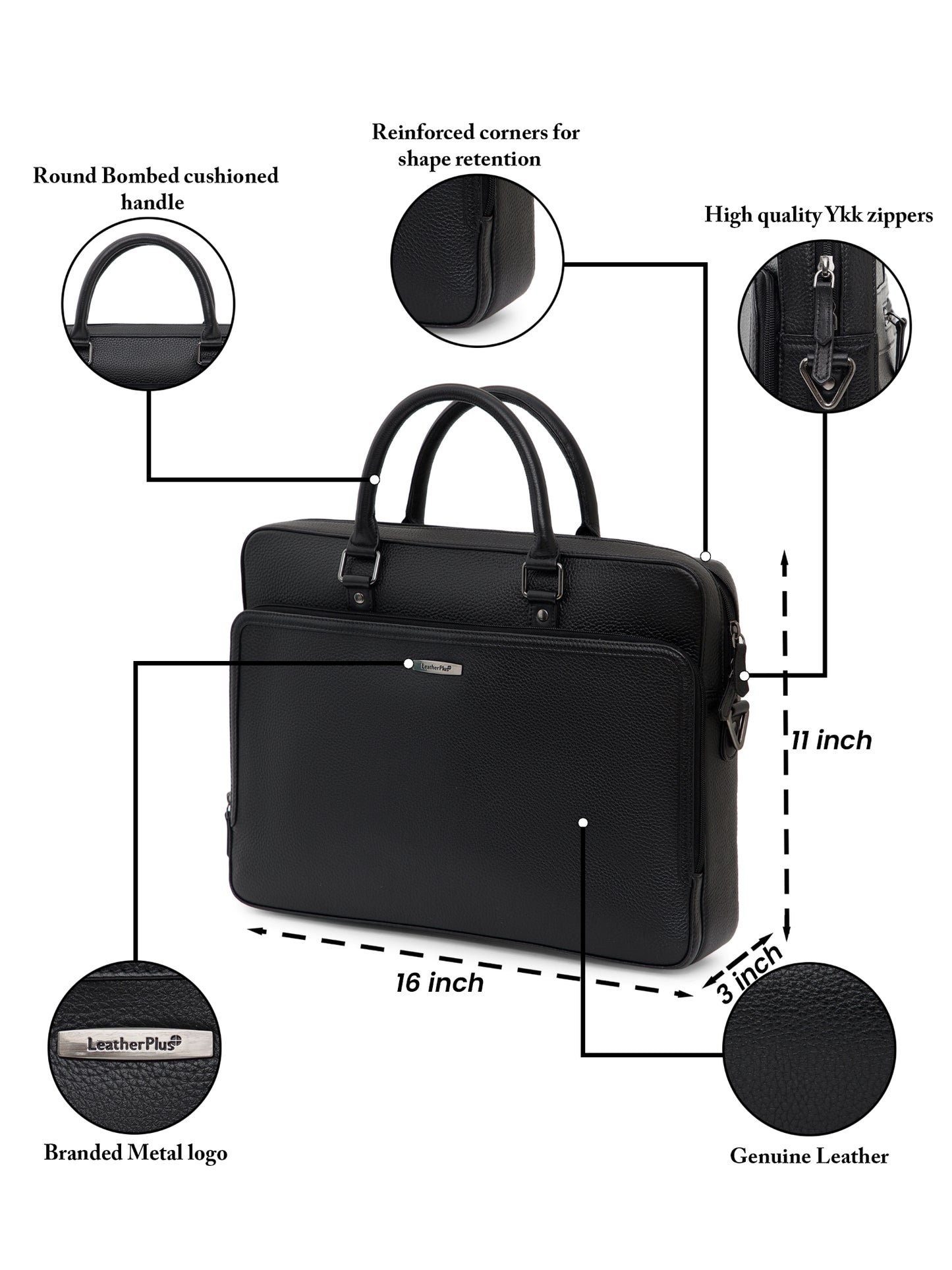 Textured Leather Laptop Bag LT16-2001