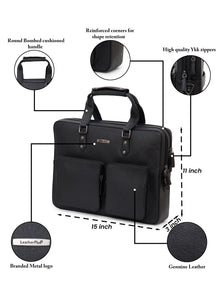 Executive Saffiano Leather Laptop Bag