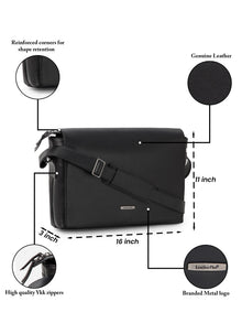 Flap Leather Laptop Bag