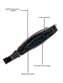 Dual-Texture Leather Sling Bag
