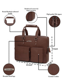 Executive Saffiano Leather Laptop Bag