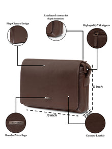 Flap Leather Laptop Bag