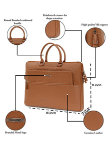 Contrast-Stitch Leather Laptop Sleeve