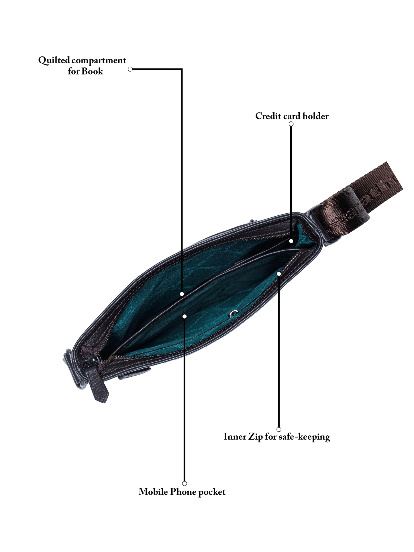 MIlled Leather Men Sling Bag SGM-601 Brown