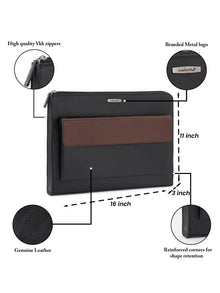 Colorblock Leather Laptop Sleeve