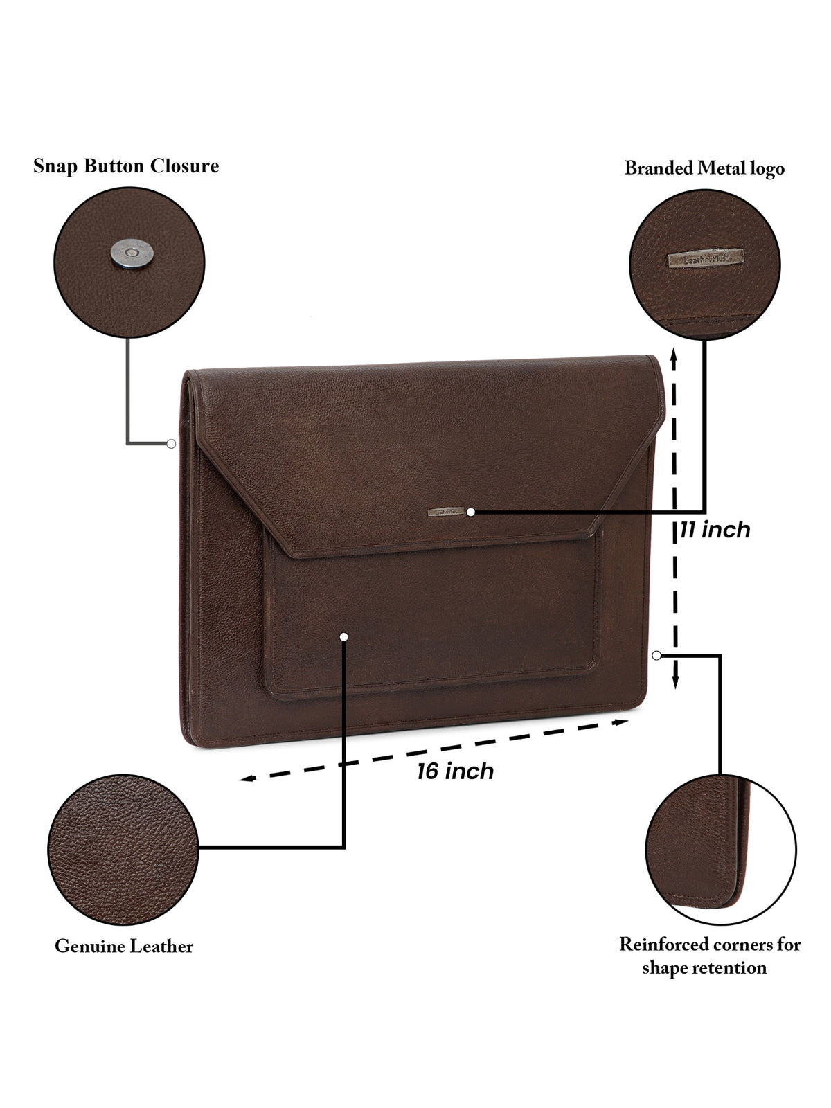 Natural Milled Leather Laptop Sleeve