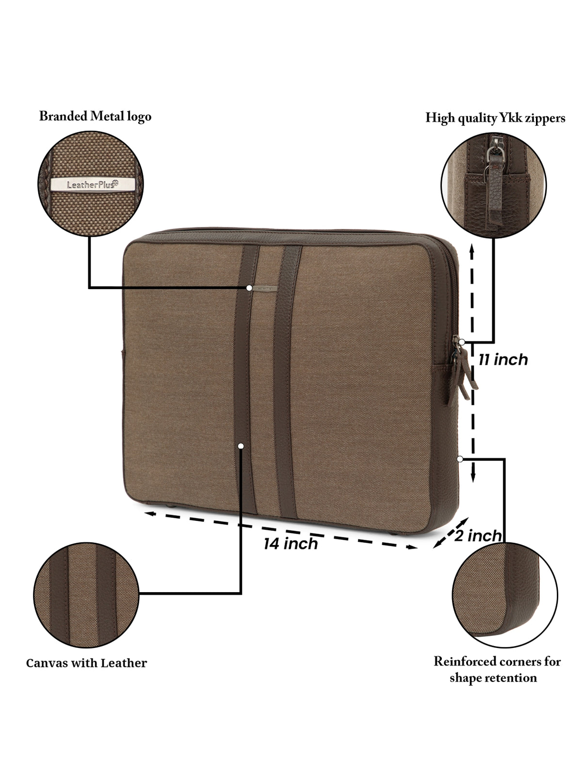 Woven Texture Leather Laptop Sleeve