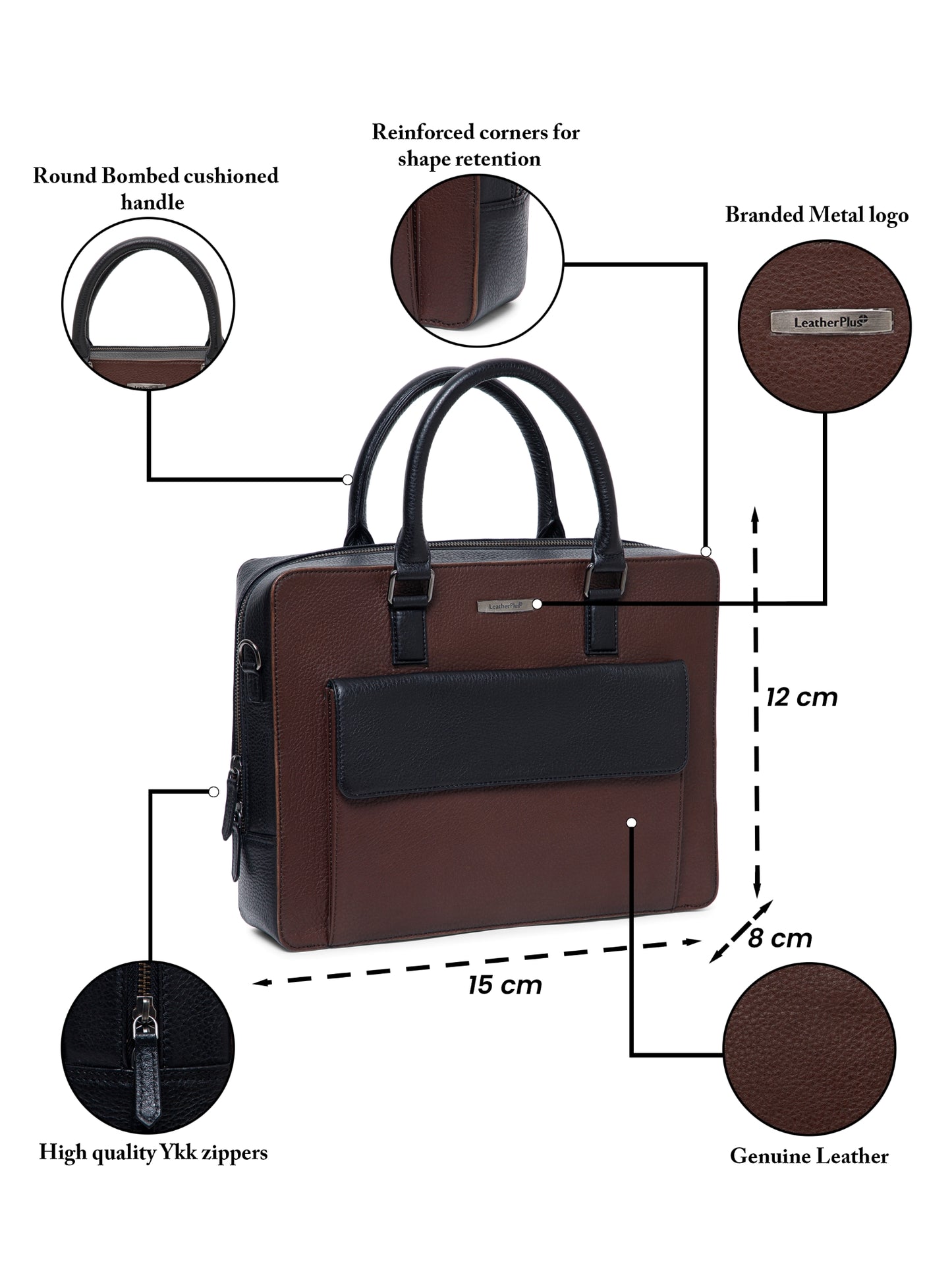 Colorblocked Leather Laptop Bag  LT16-4004