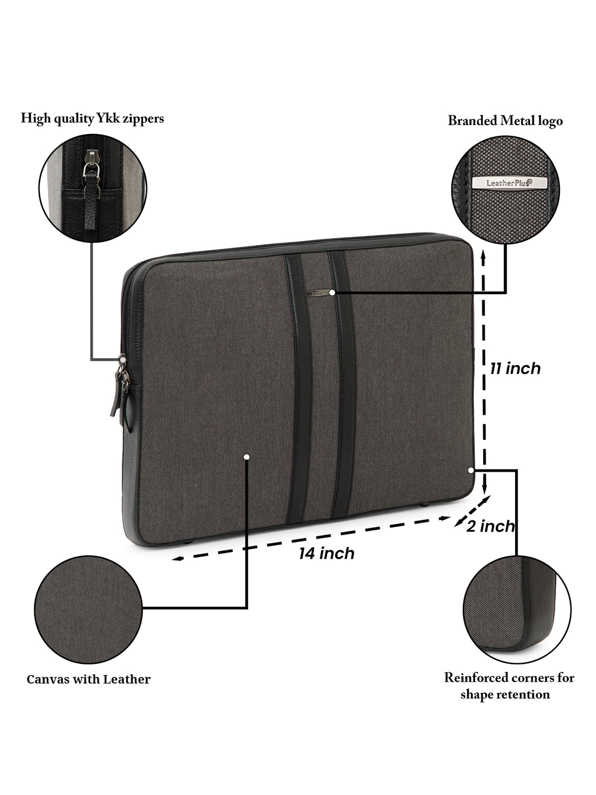 Woven Texture Leather Laptop Sleeve