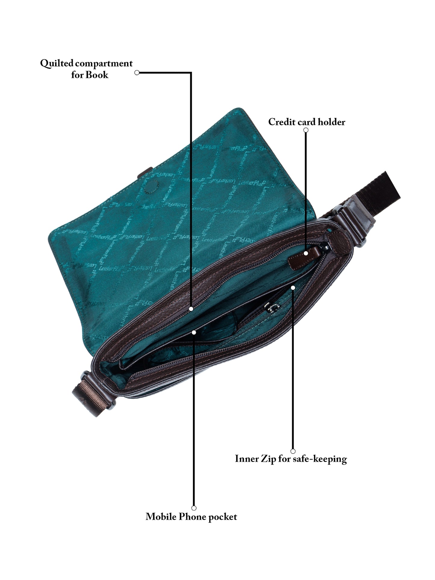 Textured Leather Men Sling Bag SGL-651 Brown