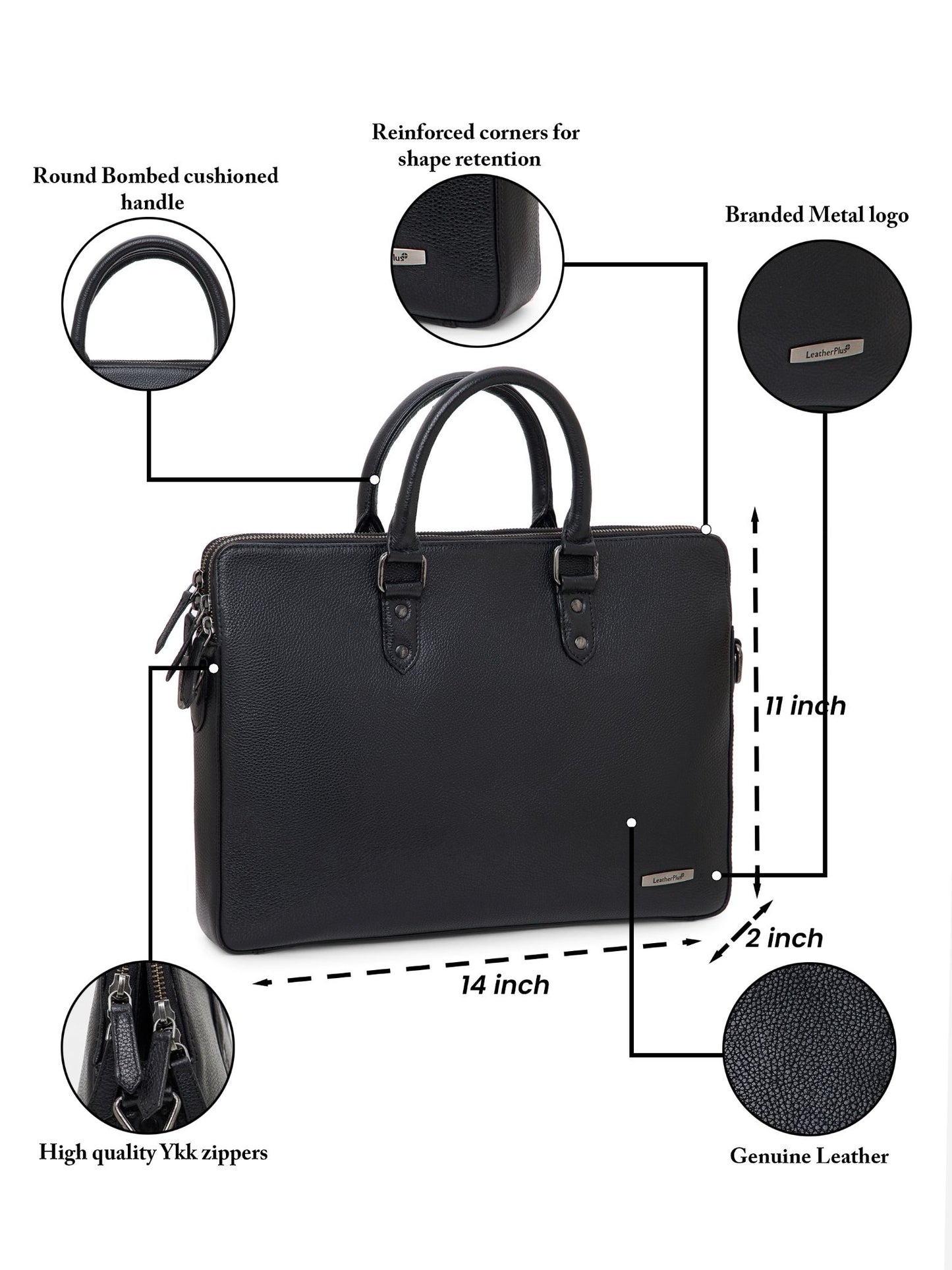 Natural Milled Leather Laptop Bag  LT16-3002