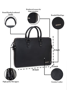 Natural Milled Leather Laptop Bag