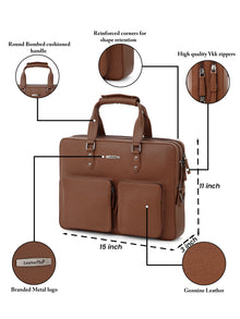 Executive Saffiano Leather Laptop Bag