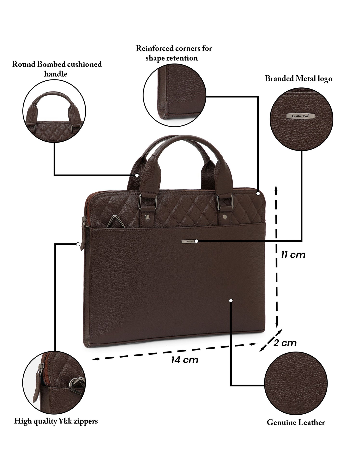 Quilted Leather Laptop Bag  LT16-3003