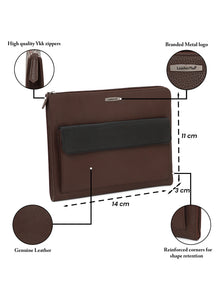 Colorblock Leather Laptop Sleeve