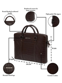 Croco Leather Laptop Bag LT14-5002