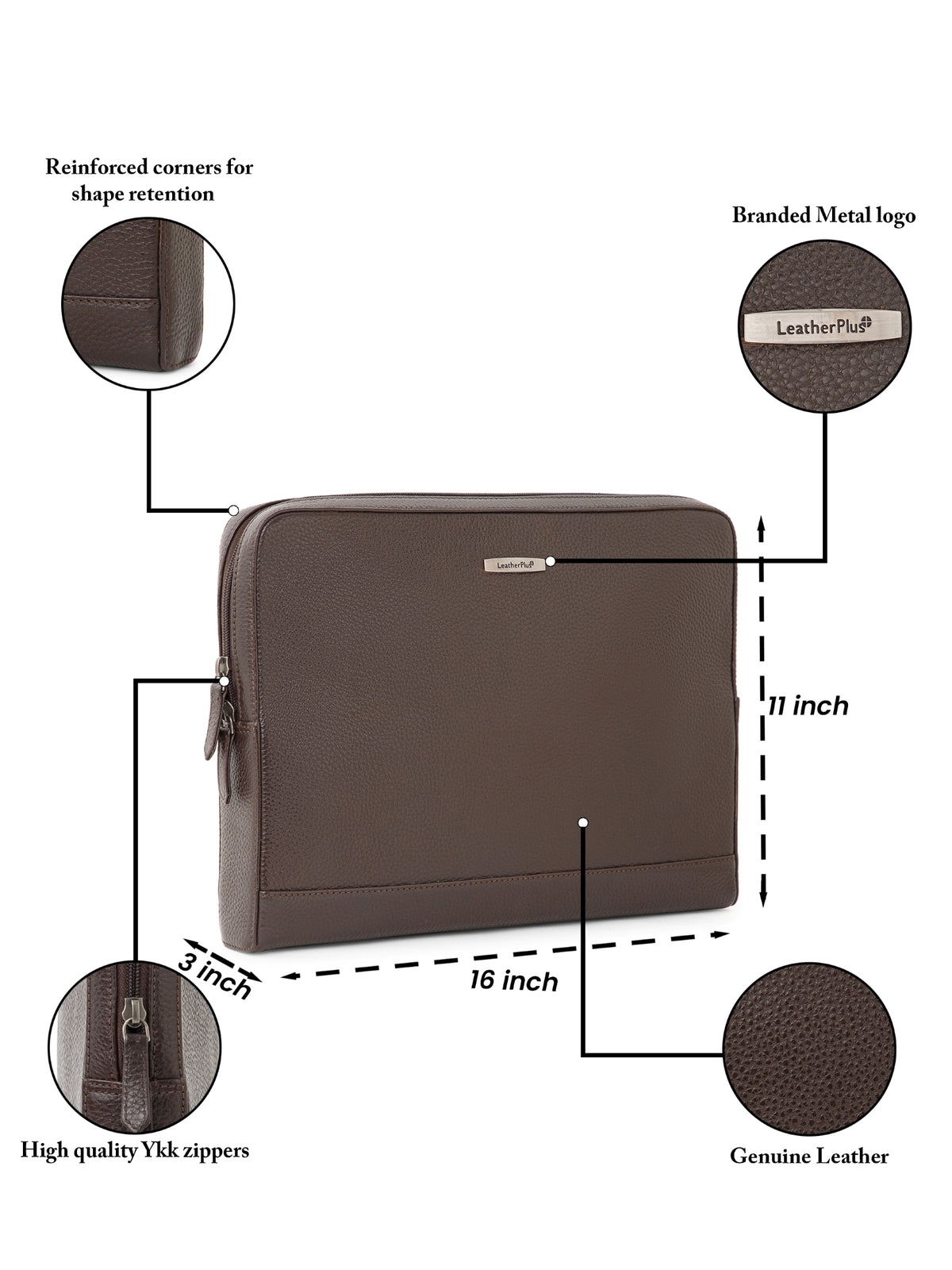 Milled Leather Laptop Sleeve